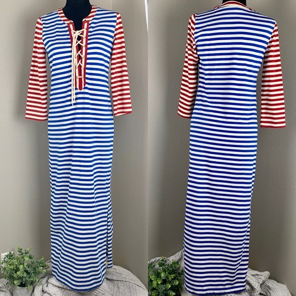 J. Crew Dresses & Skirts - J. Crew Stripped Maxi Casual Dress Nautical